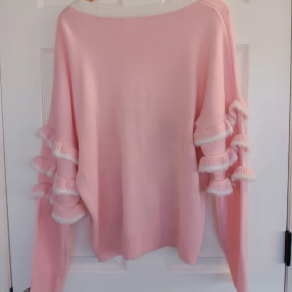 Holiday Time Pink Sweater with Sequin Unicorn - Picture 3 of 5